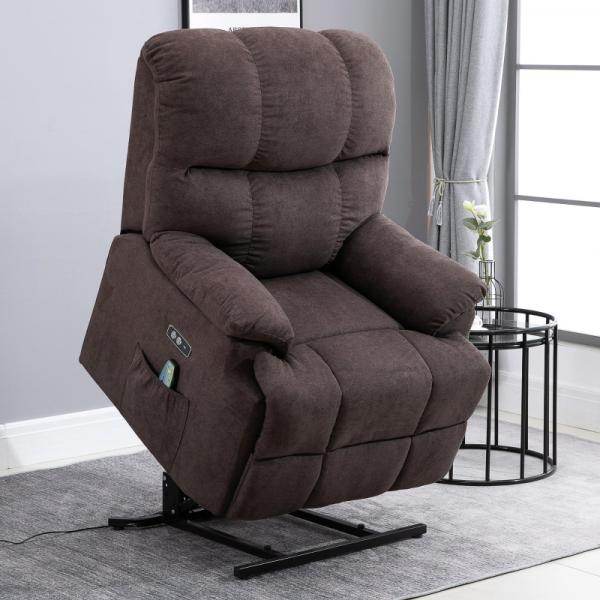 Massagesessel mit Wärmefunktion USB-Anschluss Braun - Palo24