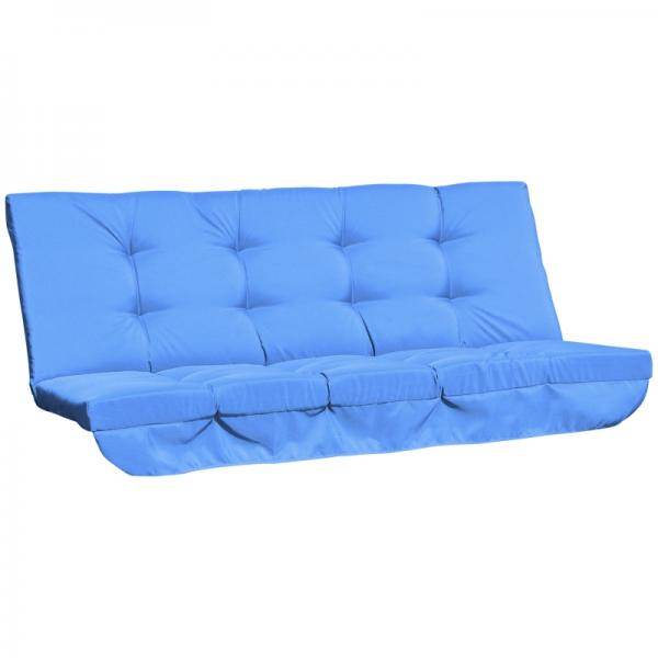 Auflagen-Set für Hollywoodschaukel 170 cm Stuhlkissen Blau - Palo24