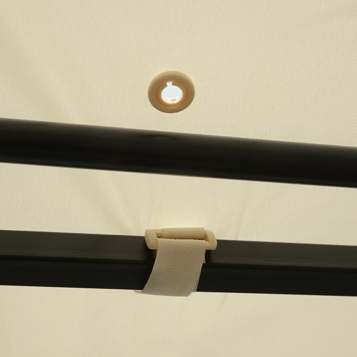 Auvent pavillon de jardin avec toit latéral rabattable crème + noir 3x2,5 m