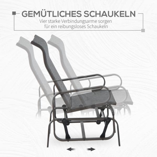 Schaukelstuhl Gartenstuhl Garten Schaukel Metall braun - Palo24