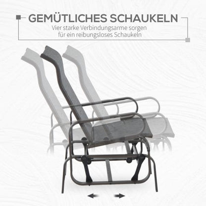 Schaukelstuhl Gartenstuhl Garten Schaukel Metall braun - Palo24