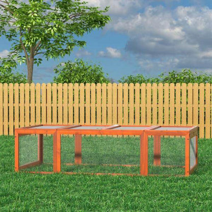 Freilaufgehege für Kleintiere Aufklappbares Dach Tannenholz Orange - Palo24
