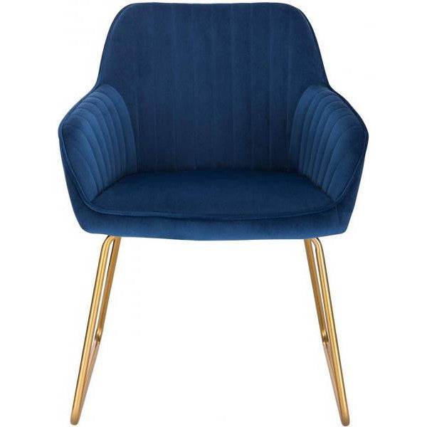 2er-Set Esszimmerstühle aus Samt Modell Stella blau - Palo24