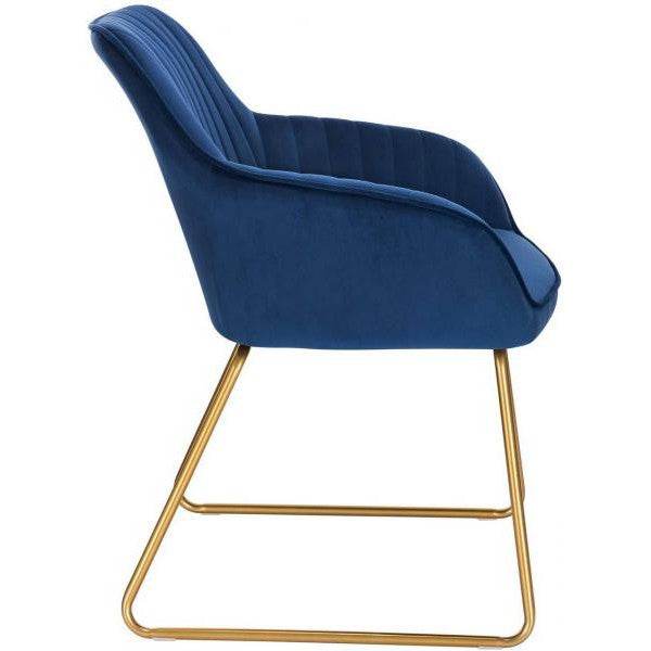 2er-Set Esszimmerstühle aus Samt Modell Stella blau - Palo24
