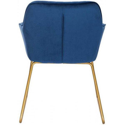 2er-Set Esszimmerstühle aus Samt Modell Stella blau - Palo24