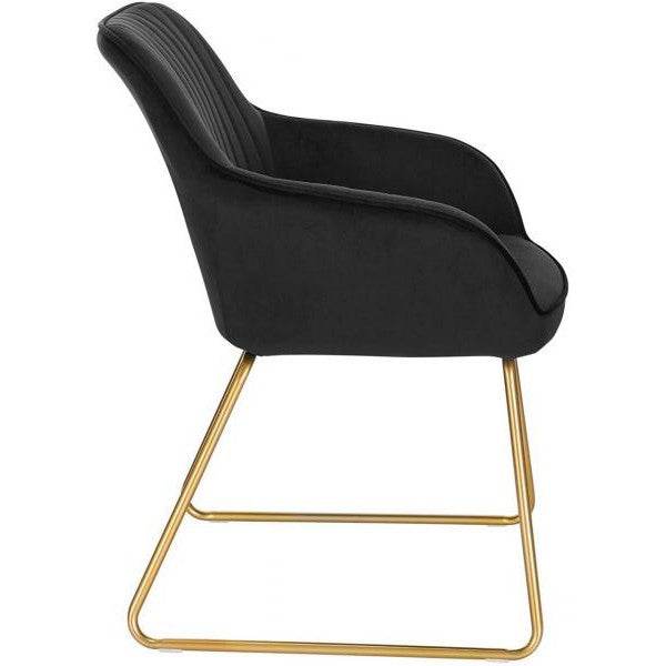 2er-Set Esszimmerstühle aus Samt Modell Stella schwarz - Palo24