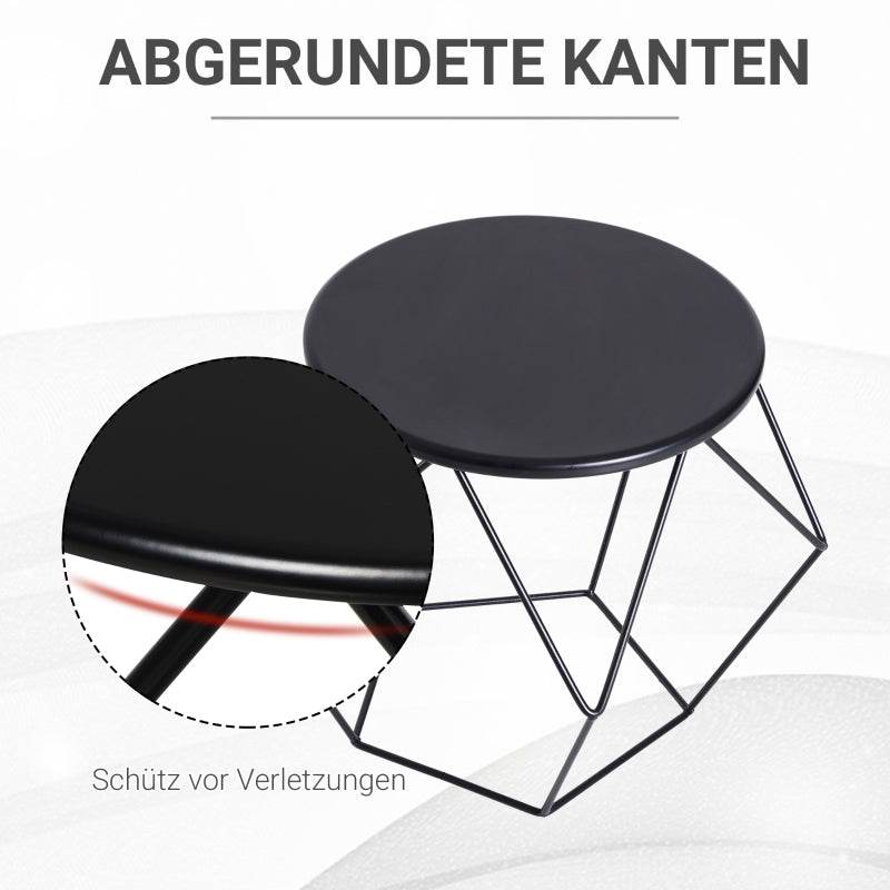 Couchtisch im Industrie-Design, Couchtisch, Metalltisch, Schwarz - Palo24