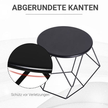 Couchtisch im Industrie-Design, Couchtisch, Metalltisch, Schwarz - Palo24