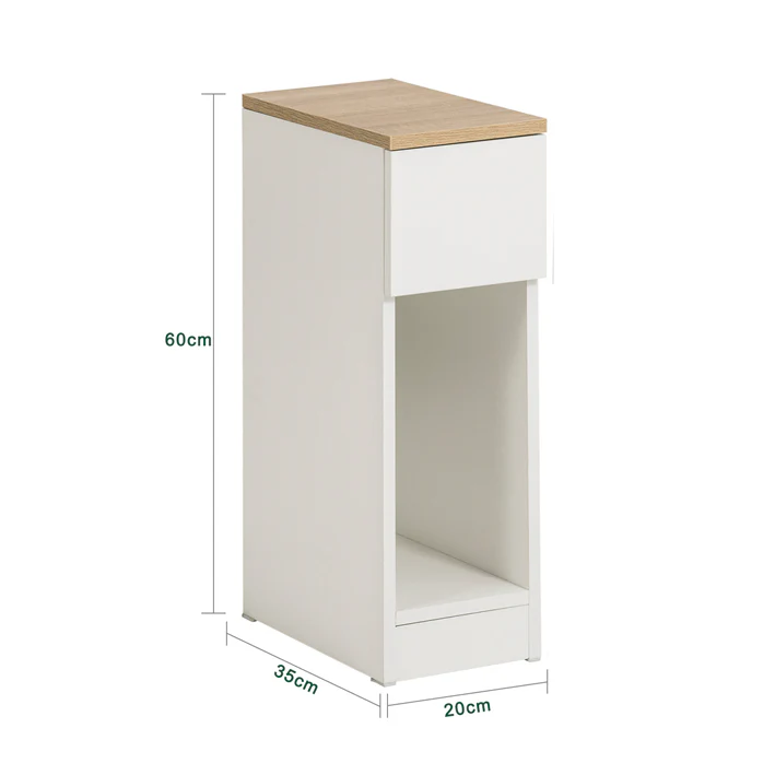 2x Nachttisch 2er Set mit Schublade | Sofatisch | Beistelltisch | Weiß | FBT111-WN - Palo24