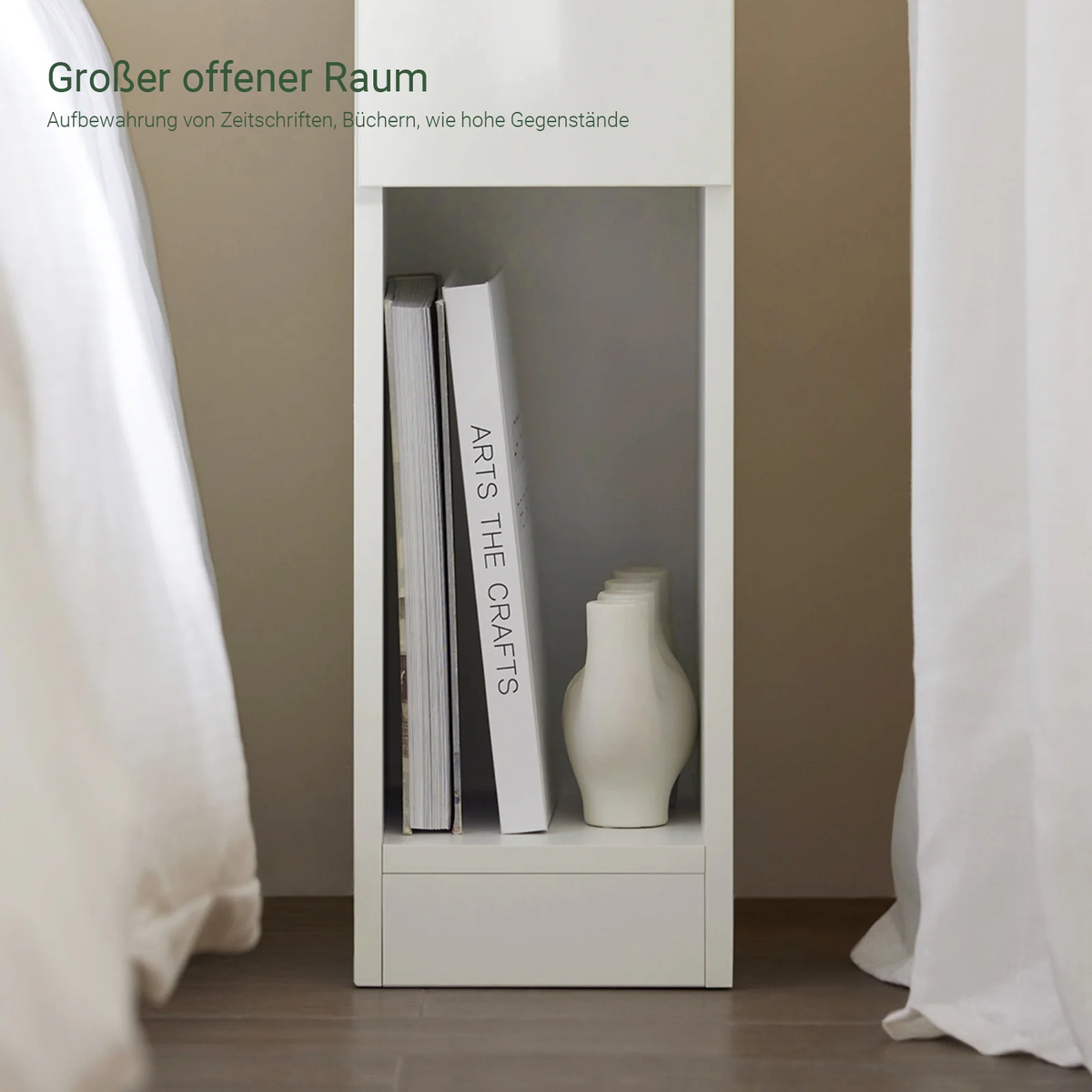 2x Nachttisch 2er Set mit Schublade | Sofatisch | Beistelltisch | Weiß | FBT111-WN - Palo24