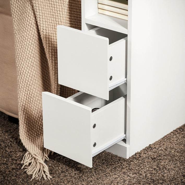 Nachttisch mit 2 Schubladen | Beistelltisch | Sofatisch | schmal Nachtschrank - Palo24