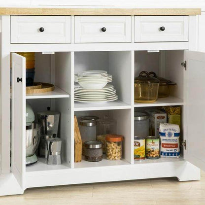 Kücheninsel Küchenwagen Küchenschrank Sideboard auf Rollen weiss - Palo24