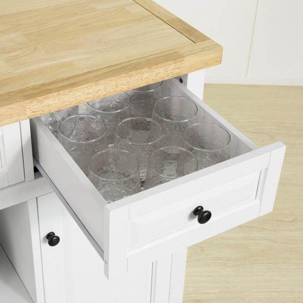 Kücheninsel Küchenwagen Küchenschrank Sideboard auf Rollen weiss - Palo24