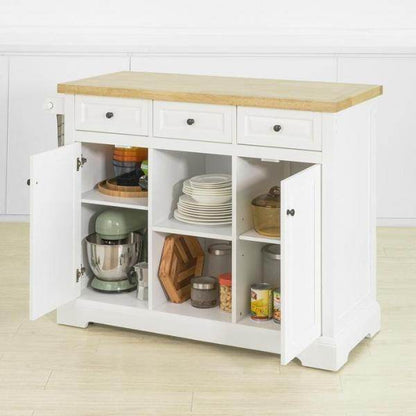 Kücheninsel Küchenwagen Küchenschrank Sideboard auf Rollen weiss - Palo24