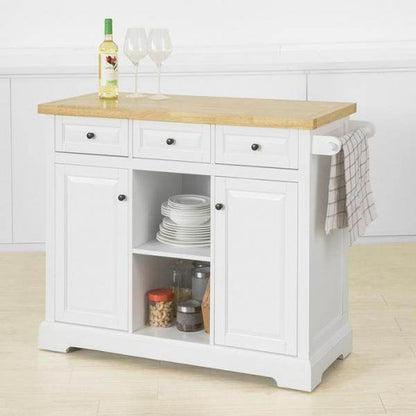 Kücheninsel Küchenwagen Küchenschrank Sideboard auf Rollen weiss - Palo24