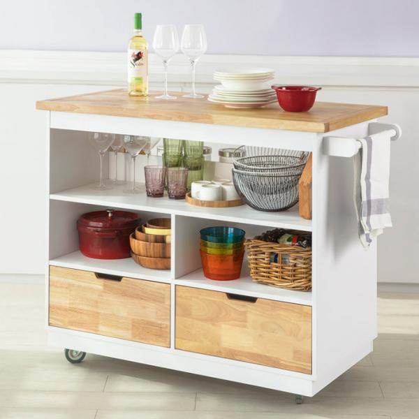 Kücheninsel | Küchenschrank | Küchenwagen | Weiss-Natur - Palo24