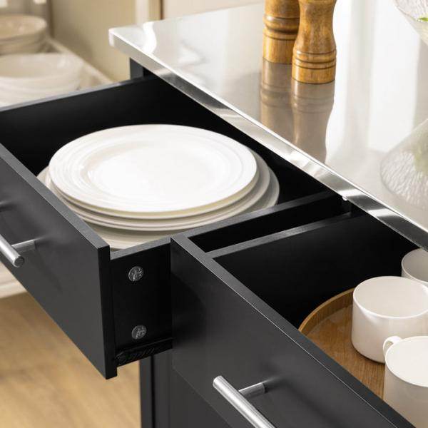 Kücheninsel | Küchenschrank | Küchenwagen | Servierwagen | Schwarz - Palo24