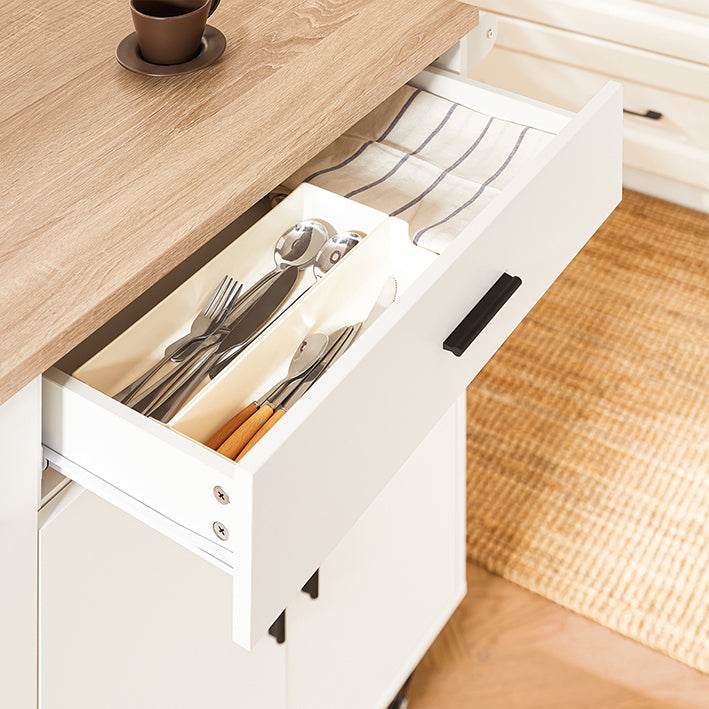 Design Küchenwagen mit Arbeitsplatte | Kücheninsel | Küchenschrank Sideboard Weiss - Palo24