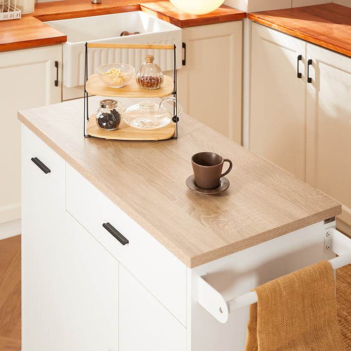 Design Küchenwagen mit Arbeitsplatte | Kücheninsel | Küchenschrank Sideboard Weiss - Palo24