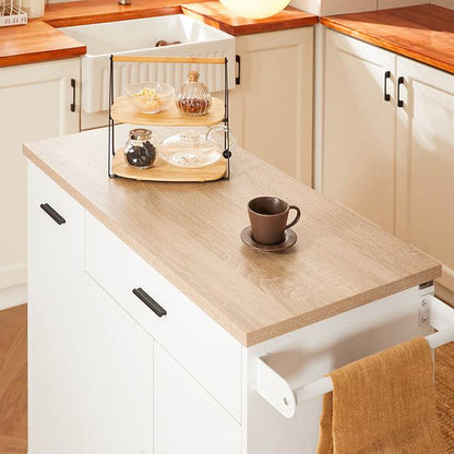 Design Küchenwagen mit Arbeitsplatte | Kücheninsel | Küchenschrank Sideboard Weiss - Palo24