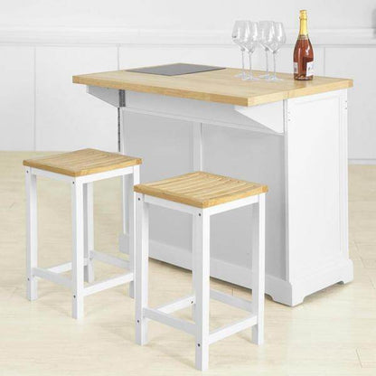 Kücheninsel | Küchenwagen mit Marmorplatte | Küchenschrank Weiss - Palo24