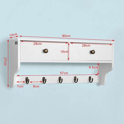 Wandgarderobe | Hängeregal mit Schubladen | Weiss FRG178-W - Palo24