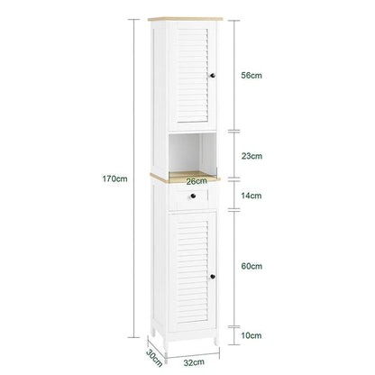 Badezimmer-Hochschrank | Badschrank | Badregal | Weissnatur - Palo24