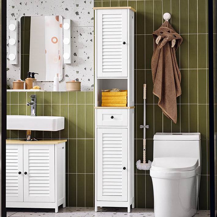 Badezimmer-Hochschrank | Badschrank | Badregal | Weissnatur - Palo24