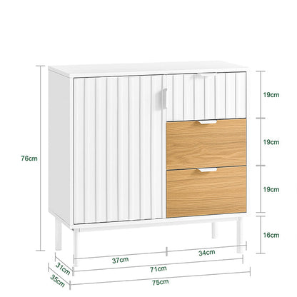Weiß-Natur Sideboard Kommode