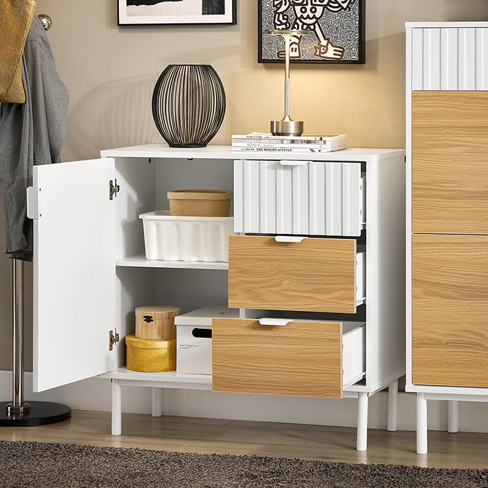 Weiß-Natur Sideboard Kommode