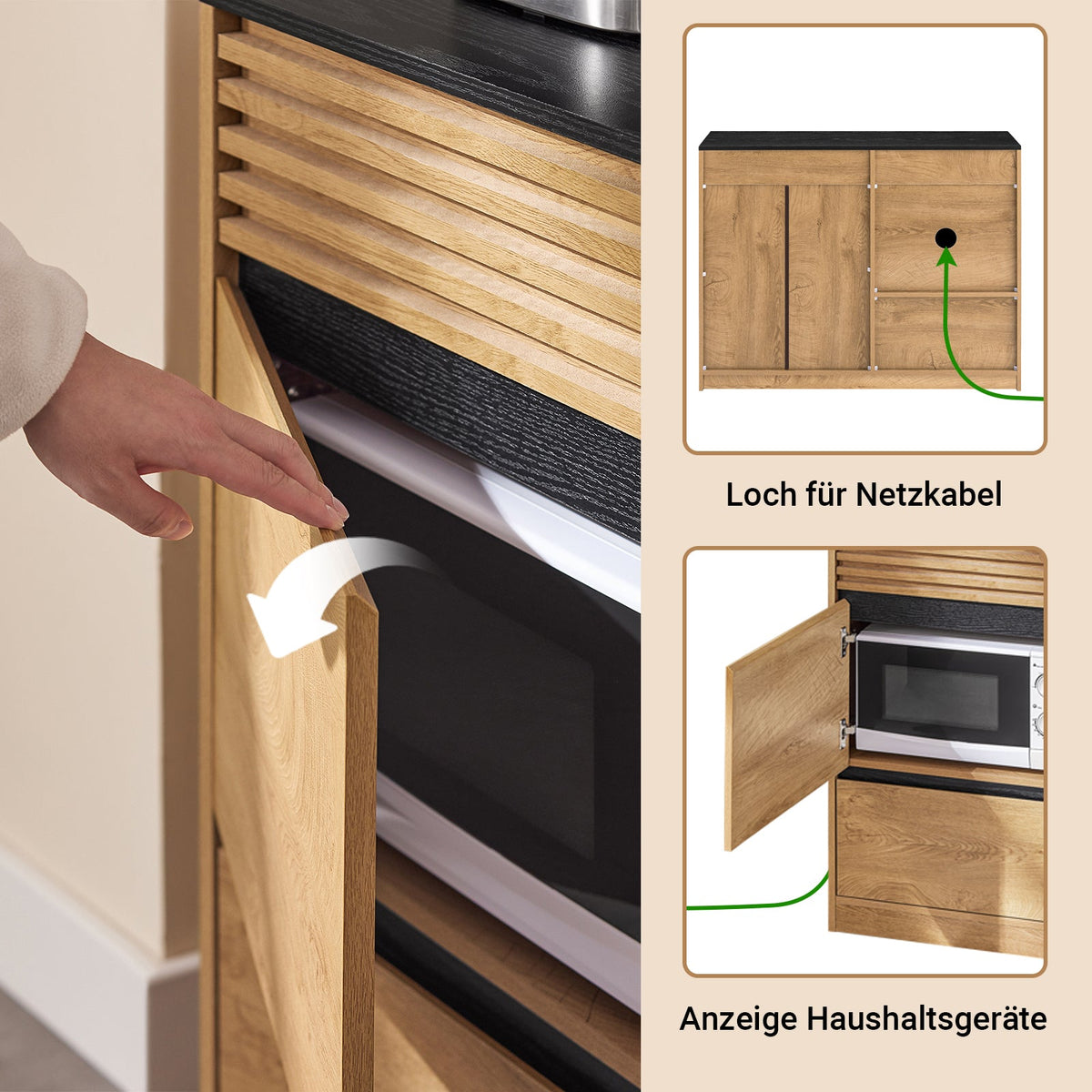 Kücheninsel Sideboard Schwarz