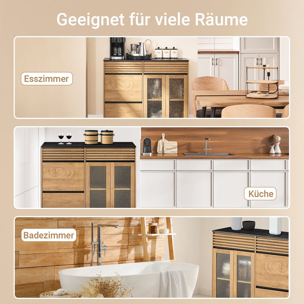 Kücheninsel Sideboard Schwarz