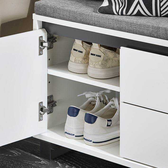 Schuhbank mit 2 Schubladen | Sitzbank | schuhschrank | Dielenbank | Weiss - Palo24