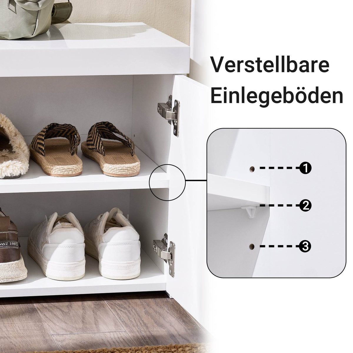 Schuhbank | Garderobenbank | Sitzbank mit Stauraum | Dielenbank | Weiss - Palo24