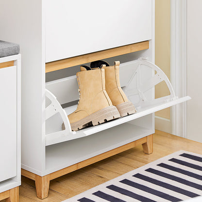Schuhkommode Weiß 3 Klappen
