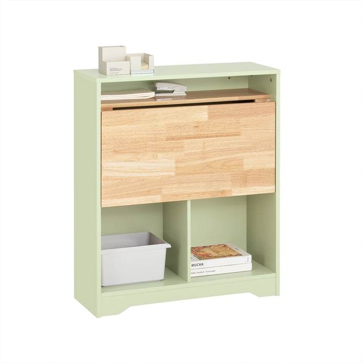 Klapptisch mit angebautem Schrank | Schreibtisch klappbar | Arbeitstisch | Grün - Palo24
