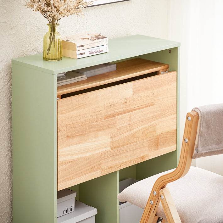 Klapptisch mit angebautem Schrank | Schreibtisch klappbar | Arbeitstisch | Grün - Palo24