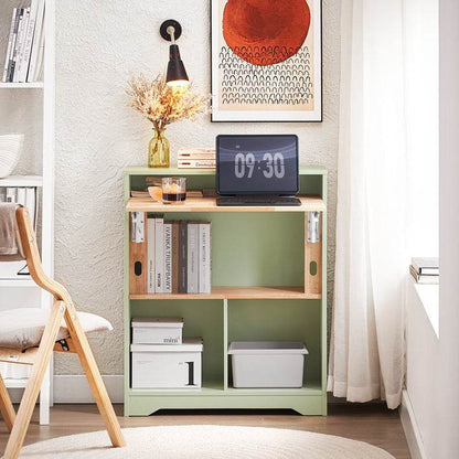 Klapptisch mit angebautem Schrank | Schreibtisch klappbar | Arbeitstisch | Grün - Palo24