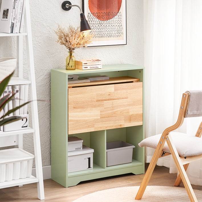 Klapptisch mit angebautem Schrank | Schreibtisch klappbar | Arbeitstisch | Grün - Palo24