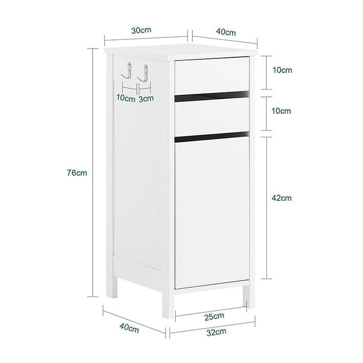 Aufbewahrungsschrank | schmaler Sideboard| Büroschrank | Nachttisch | Weiss - Palo24