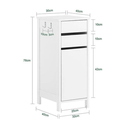 Aufbewahrungsschrank | schmaler Sideboard| Büroschrank | Nachttisch | Weiss - Palo24