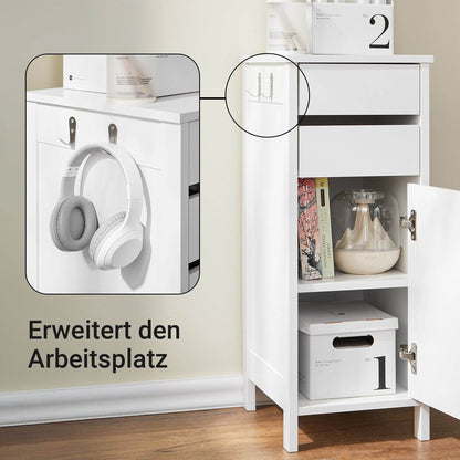 Aufbewahrungsschrank | schmaler Sideboard| Büroschrank | Nachttisch | Weiss - Palo24
