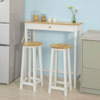 Bartisch Mit 2 Barhockern | Weiss-Natur - Palo24