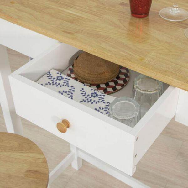 Bartisch Mit 2 Barhockern | Weiss-Natur - Palo24