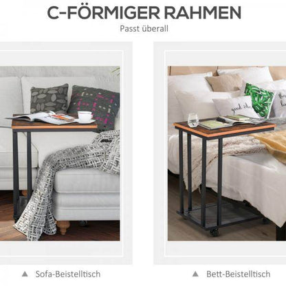 Beistelltisch C-Form rollbar Rollwagen Nachttisch - Palo24