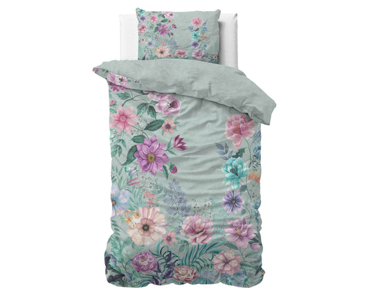 Bettbezug Flore blau 140 x 220 cm - Palo24