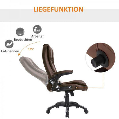 Massage-Chefsessel mit Wärmefunktion Gaming braun - Palo24