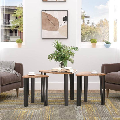 Satztisch 3er Set Natur+Schwarz - Palo24