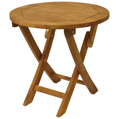 Klapp - Beistelltisch SAIGON 48cm rund, Eukalyptus geölt, FSC®-zertifiziert - Palo24