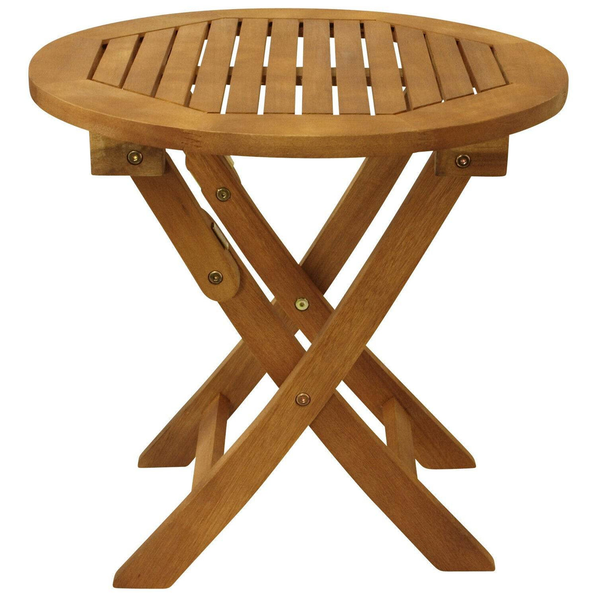 Klapp - Beistelltisch SAIGON 48cm rund, Eukalyptus geölt, FSC®-zertifiziert - Palo24
